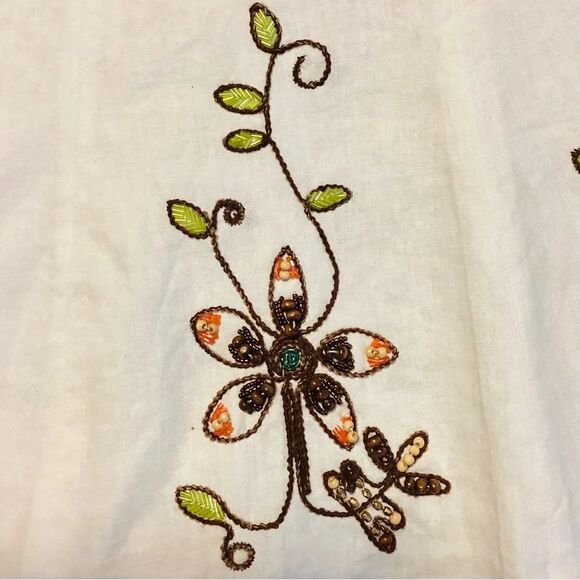 Vintage‎ Carole Little Embroidered Linen A-Line Flared Skirt S8 NWT - Picture 2 of 13